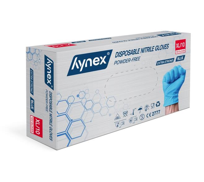 Nitril handschoenen <br> Blauw - 5.0 gram Hynex